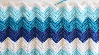 Crochet Chevron Blanket [upl. by Rani657]