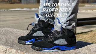 2022 AIR JORDAN 5 quotRACER BLUE🔵quot quotREVIEW AND ON FEET [upl. by River492]