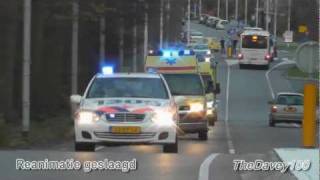 Brandweer politie en ambulance met hoge spoed naar REANIMATIE Rozenburg Zh  Spoedtransport [upl. by Irtimed250]