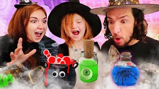 SPOOKY HALLOWEEN POTiONS and experiments Adley with MAGiC ROCKS and witch parents mystery [upl. by Gifford]