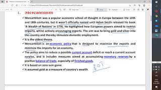 Theories of International Trade Mercantilism [upl. by Eivlys]