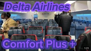 Delta Airlines Delta Comfort Plus  Paris France to Detroit CDG  DTW [upl. by Peltz]