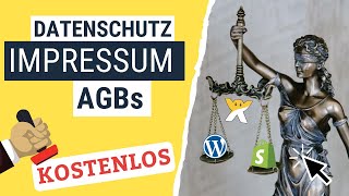 Impressum AGB und Datenschutzerklärung erstellen  Kostenlose Vorlagen für Rechtstexte [upl. by Dayiz]