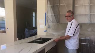 Calacatta Quartz Countertop Review  Kitchen Remodeling [upl. by Olodort]