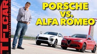 Which Is Faster Alfa Romeo Stelvio Quadrifoglio vs Porsche Macan Turbo [upl. by Ayanet268]