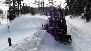 Valmet 455 snöröjning med Ilsbo snöslunga [upl. by Seuqram]