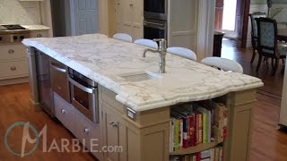 Calacatta Oro Marble Kitchen Countertops  Marblecom [upl. by Atiluj]