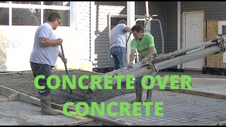 Pouring Concrete Over Existing Concrete New Patio Slab [upl. by Dorkus593]