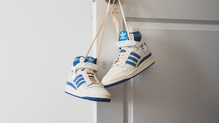 Adidas Forum 84 High OG quotWhite  Bluequot Review amp OnFeet [upl. by Sarette]