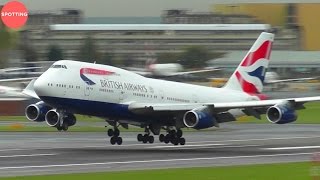 Amazing Plane Spotting at London Heathrow  45 mins w Stunning HD Heavies [upl. by Naig]