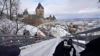 Toboggan Slide Quebec City  Carnaval de Quebec  Winter in Quebec City [upl. by Uda785]