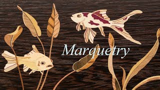 Marquetry  Aquatic lifedrawer table part 1 [upl. by Huxley]