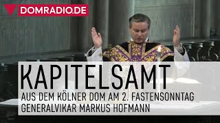 Katholischer Gottesdienst aus dem Kölner Dom am 28022021  Generalvikar Markus Hofmann [upl. by Ilatan]