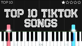 Top 10 Trending Tiktok Songs  EASY Piano Tutorial [upl. by Creedon]