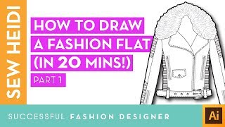 Illustrator Fashion Design Tutorial How to Draw a Fashion Flat in 20 Mins Part 1 [upl. by Leroy]