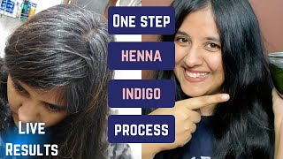 One Step Henna Indigo Process for Grey Hair  2 in 1 Step for Naturally Black Hair  Live Results [upl. by Trocki]