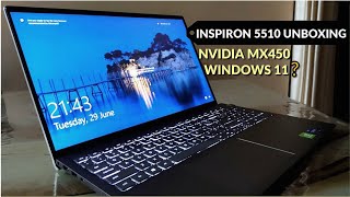 DELL INSPIRON 5510 Unboxing amp Review i511th GEN  MX450  Windows 11 Supported on DELL INSPIRON [upl. by Jaquelin]