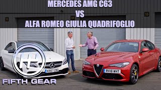 Mercedes AMG C63 vs Alfa Romeo Giulia Quadrifoglio  The COMPLETE challenge  Fifth Gear [upl. by Hameean]