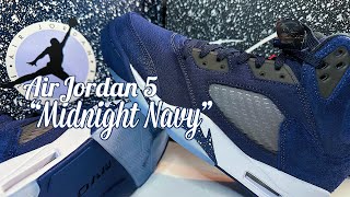 Air Jordan 5 quotMidnight Navyquot Review Legit Check  Black Light [upl. by Octavie107]