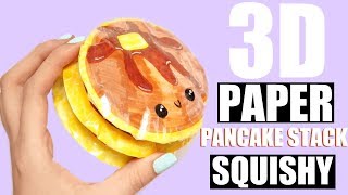 DIY PAPER PANCAKE STACK SQUISHY  how to make a squishy without foam [upl. by Oringa]