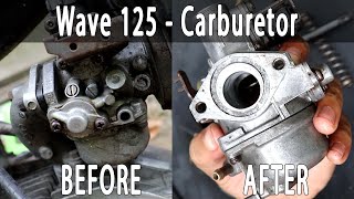 Wave 125  Carburetor cleaning [upl. by Anitan]