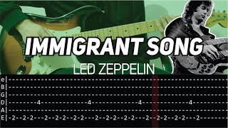 Led Zeppelin  Immigrant Song Guitar lesson with TAB [upl. by Annam]