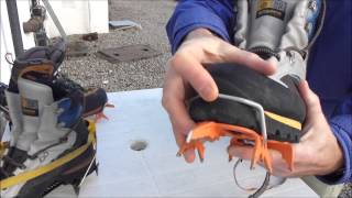 Fitting Petzl Leverlock Crampons to Climbing Boots [upl. by Enneira582]