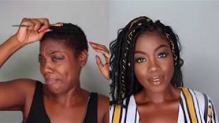 CROCHET FAUX LOCS ON SHORT NATURAL HAIR [upl. by Ogawa]