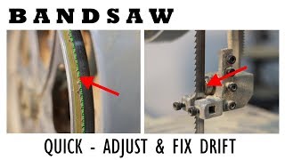 Adjust Bandsaw  Drift Resaw Blade Guides Tension Sharpening [upl. by Trainer]