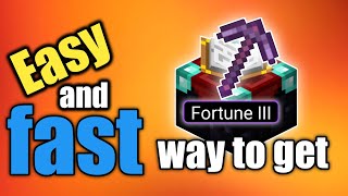 How to get Fortune 3 Pickaxe Easiest Way  Minecraft Pocket Edition [upl. by Leif462]