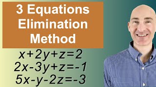 Solving Systems of 3 Equations Elimination [upl. by Nnednarb]