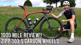 Zipp 303 S Carbon Tubeless Wheels 1000 mile RealWorld Review [upl. by Ahsirek710]