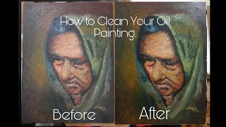 How to clean old oil painting [upl. by Salokkin]