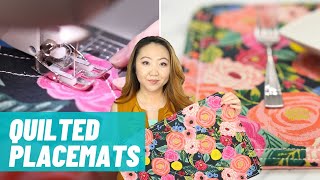 Make Easy Quilted Placemats  Beginner Sewing Tutorial [upl. by Vanessa]