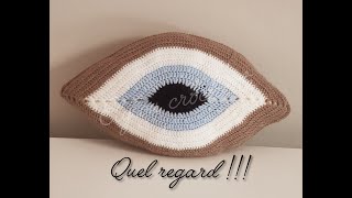 TUTO crochet  Comment faire un coussin oeil  facile et toute taille au crochet [upl. by Brande]