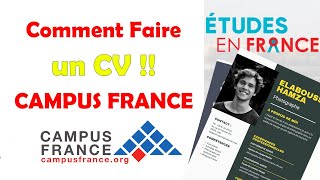 Comment faire un CV pour CAMPUS FRANCE [upl. by Florio]