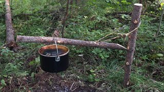 Simplest Bushcraft Pot Hanger Swinging Arm Pot Hanger [upl. by Toile]