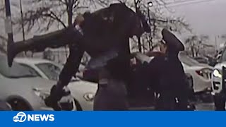 College football player body slams Ohio police officer to the ground [upl. by Howard]