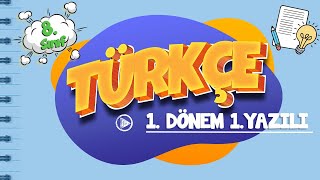 8 Sınıf 1 Dönem 1 Yazılı Hazırlık I Türkçe [upl. by Lounge544]