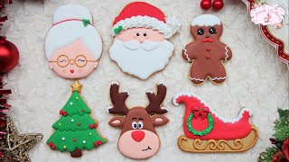 Galletas Navideñas decoradas con glasa Royal Icing I Turta dulce decorata  Priscilas Cookies 🎅 [upl. by Essex475]