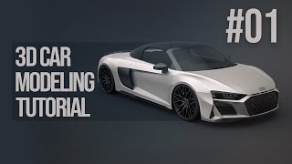 3D Car Modeling Tutorial  Audi R8 Spyder pt1 [upl. by Ettenotna]