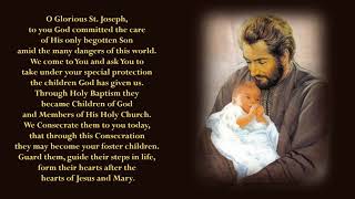 A PARENTS PRAYER OF CONSECRATION OF THEIR CHILD TO SAINT JOSEPH [upl. by Hescock879]