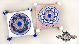 TUTORIEL CROCHET COUSSINS MANDALA BOHEME FACILE ET RAPIDE 40X40 [upl. by Iznik]