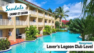 Swim Up Lovers Lagoon Honeymoon Club Level HR  Sandals Grand St Lucian  Room Tour amp Review 4K [upl. by Flynn]