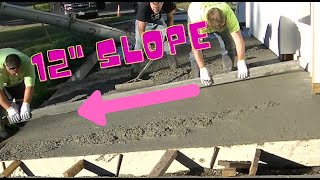 Pouring And Finishing Concrete With A Steep Slope [upl. by Cymbre]