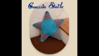 TUTO crochet  Coussin étoile  toute taille sans calcul [upl. by Nancey697]