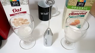 Oat Milk vs Almond Milk part 2 Frothing Test [upl. by Ahsimat214]