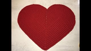 Tuto coeur tapis au crochet [upl. by Alanson]