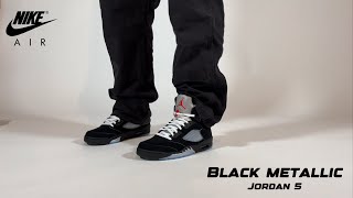 JORDAN 5 BLACK METALLIC REVIEW amp ON FEET [upl. by Yelkcub]