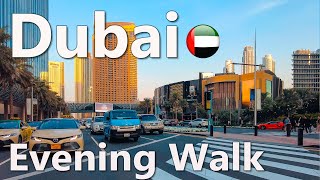 Dubai City Center Sunset Walking Tour 4K🇦🇪 [upl. by Lanita295]